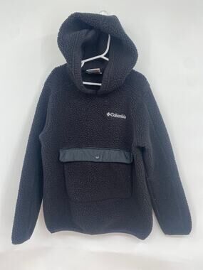 Columbia Black Rugged Ridge Sherpa Hoodie Pullover Sweatshirt Small 8
